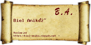 Biel Anikó névjegykártya